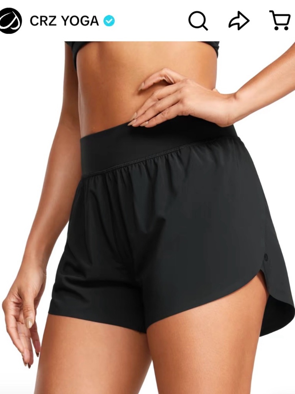 CRZ YOGA High Waisted Dolphin Athletic Running Shorts for Women 3" NWT